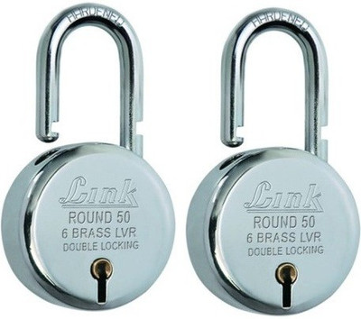 

Link+ Round Bcp 50 (Pack of 2) Padlock(Silver)