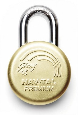 

Godrej Nav-tal Premium Deluxe Hardened (3 Keys) Padlock(Gold)