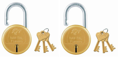 

Godrej NAVTAL BRASS LOCK 7 LEVERS (4 KEYS) PACK OF 2 Padlock(GOLDEN)