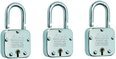 

Link+ atoot square 40MM pack of 3 Padlock(Silver)