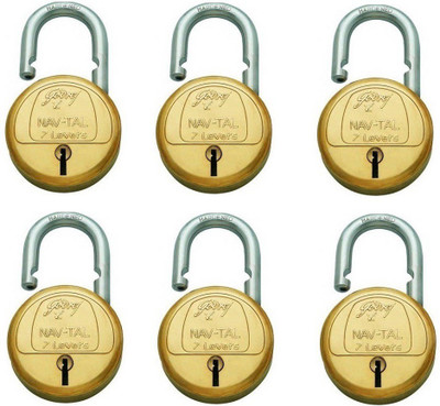 

Godrej NAVTAL 7 LEVERS LOCK (4 KEYS) PACK OF 6 Padlock(GOLDEN)