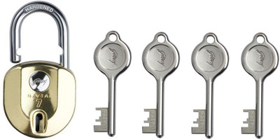 

Godrej NAVTAL NXT BRASS 7 LEVERS LOCK (4 KEYS) Padlock(GOLDEN)