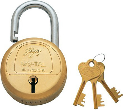 

Godrej NAVTAL LOCK 6 LEVERS BRASS (3 KEYS) Padlock(GOLDEN)