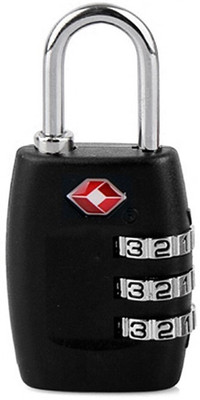 DOCOSS USA TSA Approved 3 Digit Bag luggage Number Padlock For International Travelling Combination Lock(Black) available at flipkart for Rs.369