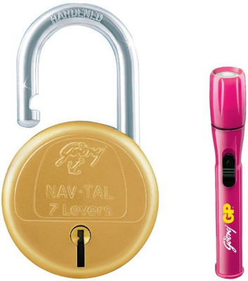 

Godrej Nav-Tal 7 Lever + Torch free Lock(Silver, Gold)