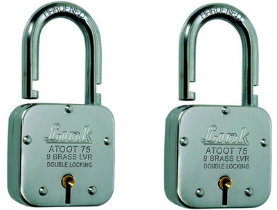

Link+ ATOOT SQUARE LOCK 75MM PACK OF 2 Padlock(Silver)