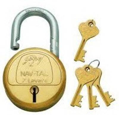 

Godrej Navtal 7 Lever 3 keys Padlock(Gold)