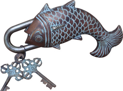 12% OFF on aakrati Brassware Antique of Fish Figure Padlock(Brown)