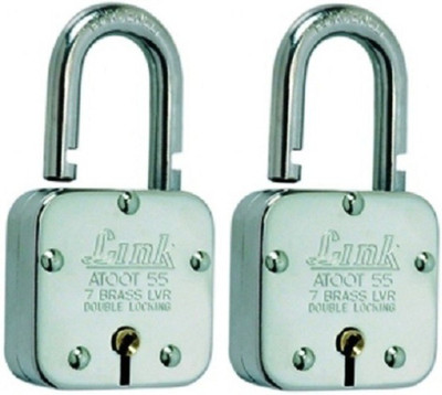 

Link+ atoot square 55 mm pack of 2 Padlock(Silver)