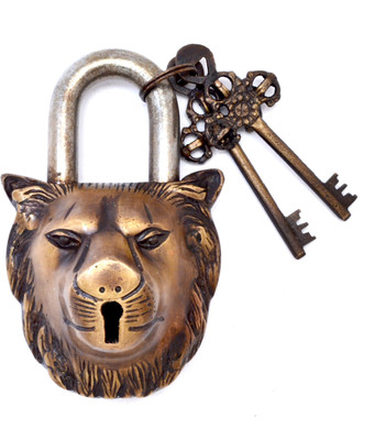 

Handecor Golden Lion Design Functional Padlock(Antique Gold)