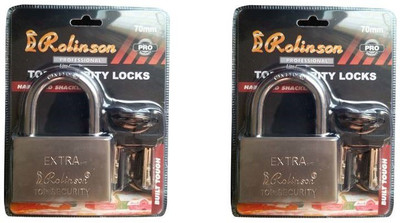 

rolinson square steel lock 70mm (pack of 2) Padlock(Silver)