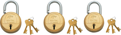 

Godrej NAVTAL BRASS LOCK 6 LEVERS (3 KEYS) Padlock(GOLDEN)