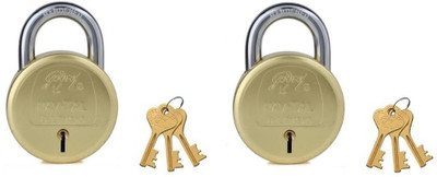 

Godrej NAVTAL DELUXE HARDENED 8 LEVERS (3 KEYS ) PACK OF 2 Padlock(GOLDEN)
