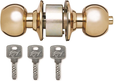 Godrej Cylindrical Lock - Advanta Brass Finish Lock(Gold)
