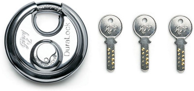 

Godrej (DISC PAD-LOCKS) DURA SHUTTER LOCK 70MM (3 KEYS) Padlock(Silver)