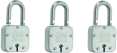 

Link+ atoot square lock 55mm pack of 3 Padlock(Silver)