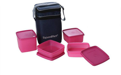 

Signoraware Director Special Lunch Box with Bag 4 Containers Lunch Box(2050 ml), Pink