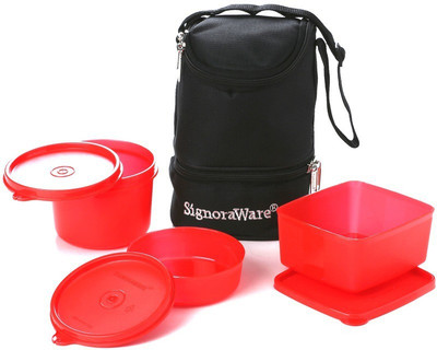 Signoraware 525 Trio With Bag 3 Containers Lunch Box(1310 ml)