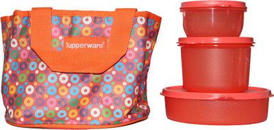 

Tupperware Girls Day Out 3 Containers Lunch Box(940 ml), Orange;red