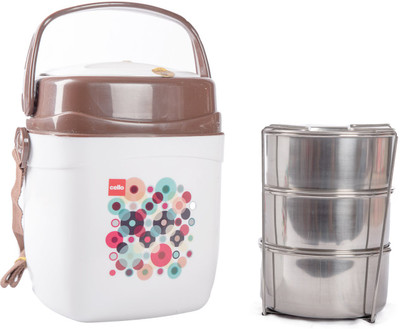 Cello 134611 3 Containers Lunch Box(750 ml), White