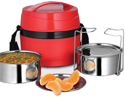 

Ek Retail Shop Apollo 2 Containers Lunch Box, Red