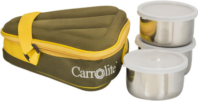 

Carrolite Carrolite Triangle Deluxe 3 Containers Lunch Box(600 ml), Yellow