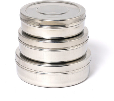 

SAUNA LLCB3 3 Containers Lunch Box(600 ml), Steel