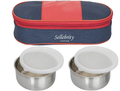 

Sellebrity Saloon 2 Containers Lunch Box(400 ml), Blue;red