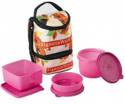 Signoraware P-17525 3 Containers Lunch Box(1130 ml)