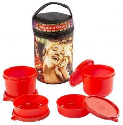 

Signoraware Jazz Executive -Red (Big-1260ml) 4 Containers Lunch Box(1260 ml)