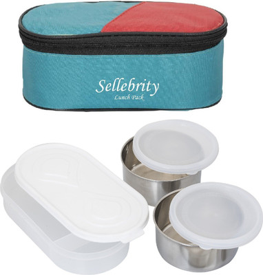 

Sellebrity Mindblowing 3 Containers Lunch Box(650 ml), Green
