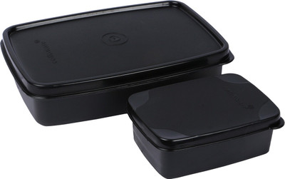 

Cello Max Fresh Compact Lunch Box 2 Containers Lunch Box(760 ml), Black
