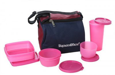 Signoraware Best - Pink 4 Containers Lunch Box(980 ml)