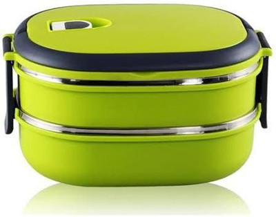 Gade Double Layer Stainless Steel Handle 2 Containers Lunch Box(1400 ml)