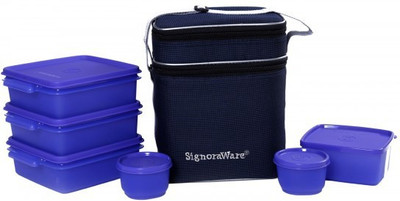 

Signoraware Family Pack Lunch Box -Violet 6 Containers Lunch Box(3310 ml)