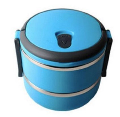 

Ez-life 2-Tier Insulated Stainless Steel with Vaccum Seal 2 Containers Lunch Box(1400 ml), Multicolor