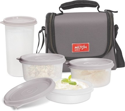 

Milton Full Meal 3 4 Containers Lunch Box(400 ml), Multicolor