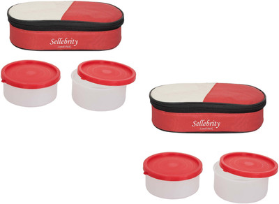 

Sellebrity Combo 2 in 1 Red 4 Containers Lunch Box(800 ml)