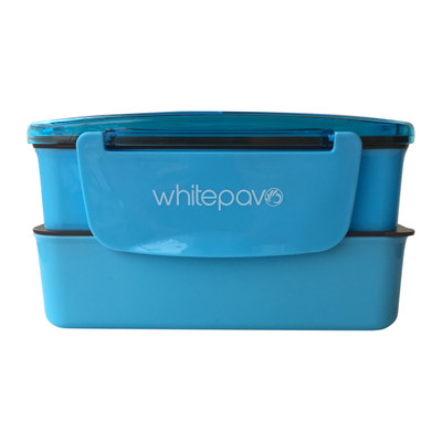 

WhitePavo Blue Sleek Double Decker (with Spoon & Fork) 2 Containers Lunch Box(750 ml)