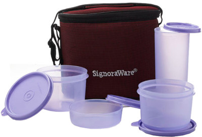 Signoraware 521 4 Containers Lunch Box(1760 ml), Mauve