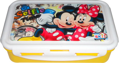 

SKI Selfie Time 2 Containers Lunch Box(800 ml), White;yellow