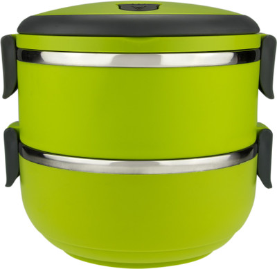 

ANNI CREATIONS IIPLB201 2 Containers Lunch Box(1400 ml), Green