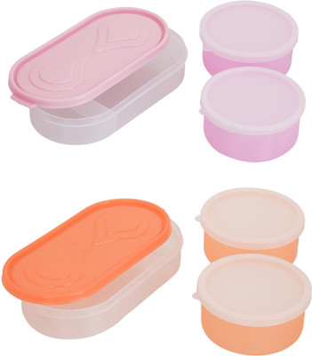 

Carrolite Container - 1300 ml Plastic Grocery Container(Pack of 6, Orange, Pink)