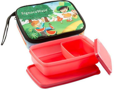 

Signoraware Friends Compact 2 Containers Lunch Box(750 ml), Red