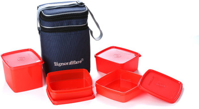 

Signoraware 505 Director Special (With Bag) 4 Containers Lunch Box(2050 ml), Red