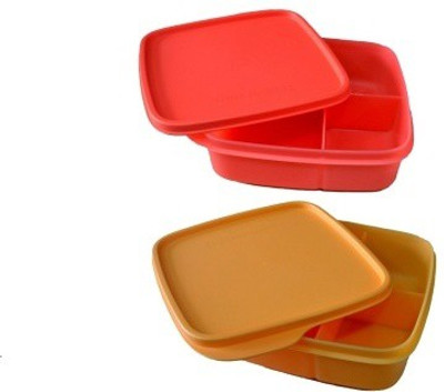 

Tupperware Fun meal Small 2 Containers Lunch Box(550 ml), Orange;red