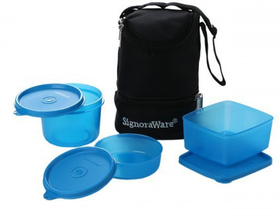 Signoraware Trio - Blue (1130ml) 3 Containers Lunch Box(1130 ml)