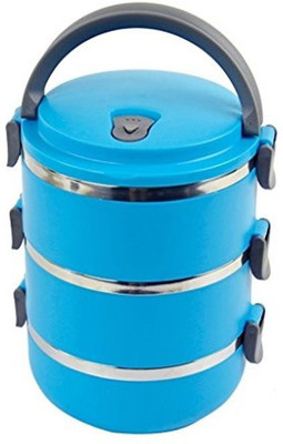 Dass Blue Stainless Steel 3 Containers Lunch Box(2100 ml) Dass Blue Stainless Steel 3 Containers Lunch Box(2100 ml)