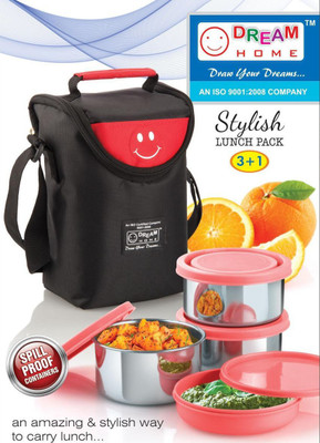 

Dream Home STYLISH 4 Containers Lunch Box(700 ml), Red