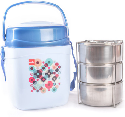 

Cello 134607 3 Containers Lunch Box(750 ml), Blue